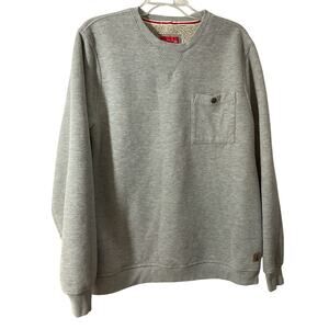 Coleman Men's Sz L Crewneck Sherpa Lined Waffle Thermal Sweatshirt Gray